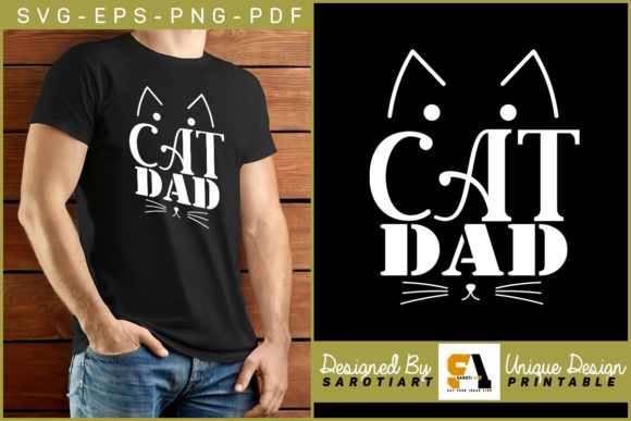 Cat Dad Svg T-shirt Design for Cat Lover
