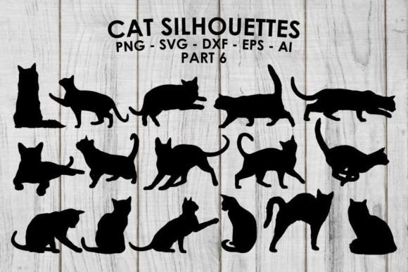 Cat Silhouettes SVG - Cats Vector PNG
