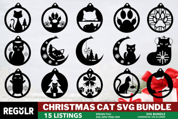 Christmas Cat Ornaments SVG Bundle Review