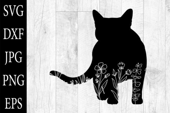 Floral Cat Silhouettes SVG EPS PNG Review